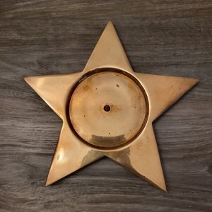 Vintage Brass Star-Shaped Candle Holder